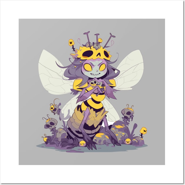 Halloween Queen Zombee - Spooky Month Monster Wall Art by Lunatic Bear